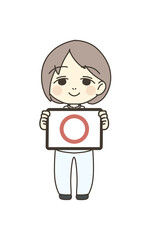 医療従事者の人物　イラスト素材　看護師　マルマーク