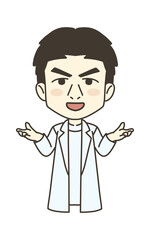 医療従事者の人物　イラスト素材　医師　説明