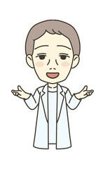 医療従事者の人物　イラスト素材　医師　説明