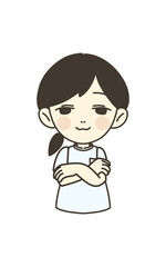 医療従事者の人物　イラスト素材　看護師　腕組み