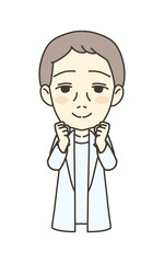 医療従事者の人物　イラスト素材　医師　励まし