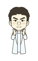 医療従事者の人物　イラスト素材　医師　励まし