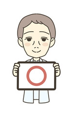 医療従事者の人物　イラスト素材　医師　マルマーク