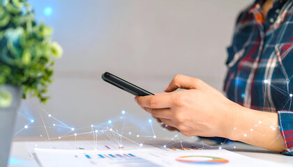 Digital Artist Drawing on Tablet with Charts and Circuit Design Elements