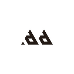 Letter dd triangle geometric symbol simple logo vector