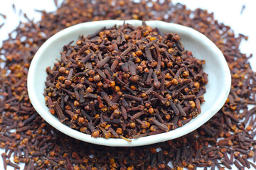 A spice of dried cloves, herbal medicine plant