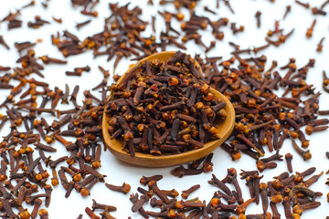 A spice of dried cloves, herbal medicine plant