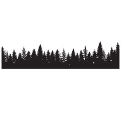 Christmas trees silhouettes