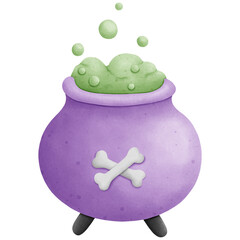 halloween cauldron with bubbling potions