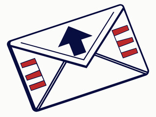 Cute, stylized illustration of a mail box. A simple, hand-drawn vector graphic of a mail box, perfect for branding, logos, or social media posts.