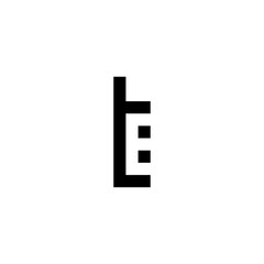 Letter tE rectangle, squares geometric symbol simple logo vector
