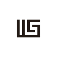 Letter WG square, unique geometric symbol simple logo vector