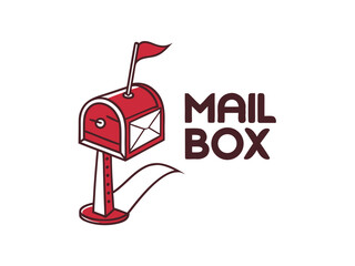 Cute, stylized illustration of a mail box. A simple, hand-drawn vector graphic of a mail box, perfect for branding, logos, or social media posts.