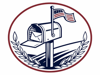 Cute, stylized illustration of a mail box. A simple, hand-drawn vector graphic of a mail box, perfect for branding, logos, or social media posts.