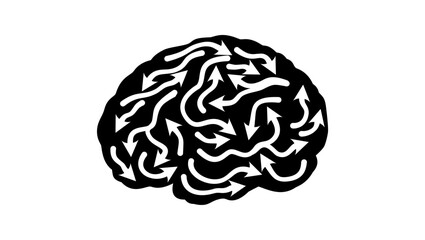 Symbol of thought, black isolated silhouette