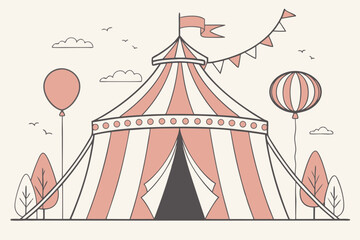 Circus tent with balloons