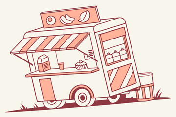 Illustration of a food truck