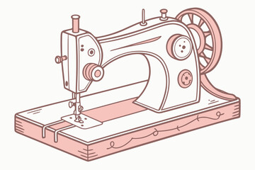Vintage sewing machine illustration