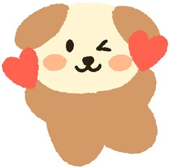 Cute Puppy Holding Heart &ndash; Kawaii Animal Clipart for Valentine and Holidays