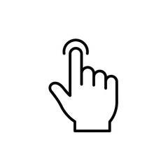 Obraz premium Simple Black Line Art Hand Gesture Icon for Touchscreen Interaction.
