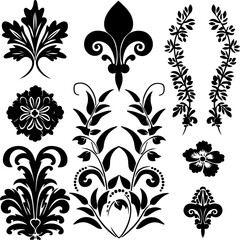 Elegant Vintage Floral Ornaments Set