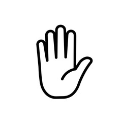 Obraz premium Stylized Black Outline of an Open Hand with Fingers Spread.