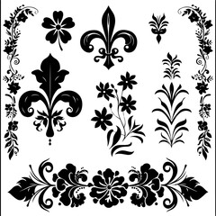 Elegant Vintage Floral Ornaments Set