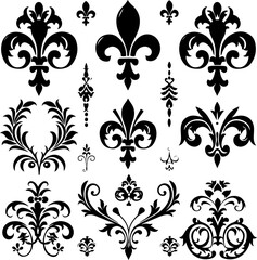 Elegant Vintage Floral Ornaments Set