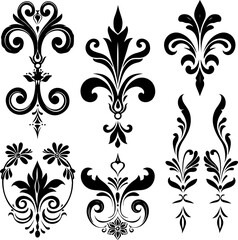 Elegant Vintage Floral Ornaments Set