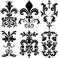 Elegant Vintage Floral Ornaments Set