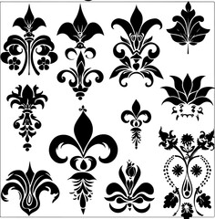 Elegant Vintage Floral Ornaments Set