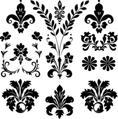 Elegant Vintage Floral Ornaments Set