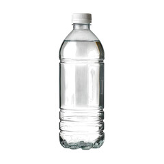 Clear plastic bottle filled with dark liquid isolated on transparent background
