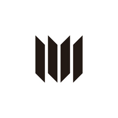 Letter M knifes, technology geometric symbol simple logo vector