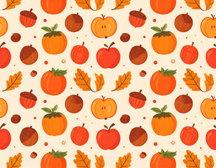 가을 과일 배경 패턴