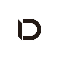 Letter D knife geometric symbol simple logo vector