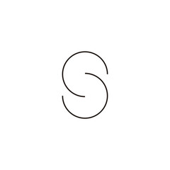 Letter S unique, line geometric symbol simple logo vector