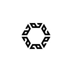 Letter a hexagon, round, figure geometric symbol simple logo vector