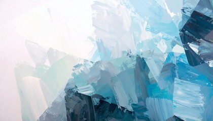 Obraz premium Abstract Expressionist Brushstrokes of Cool Blue and White Tones