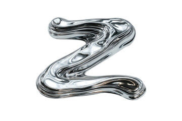 A stylized, 3D rendered capital letter "Z" in a liquid metal effect