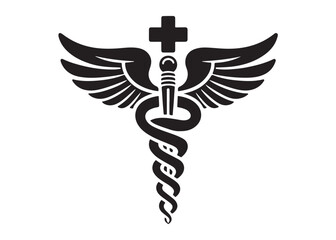caduceus logo silhouette vector, health medical logo silhouette illustration, caduceus medical snake logo silhouette vector, doctor logo medical health logo silhouette vector on white background