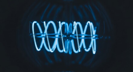 Obraz premium Glowing Blue Light Bulb Filament
