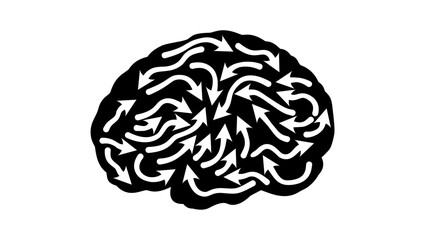 obsession symbol, black isolated silhouette