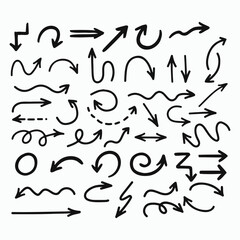 Hand-drawn Arrows and Directional Symbols