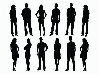 Business People Silhouettes – Professional Vector Illustration of Corporate Team