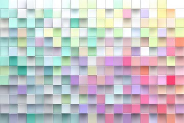Abstract 3D squares background with pastel color gradient pattern