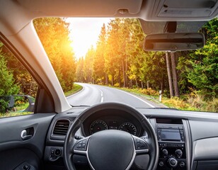 Generated image　自動車の運転席から見える景色