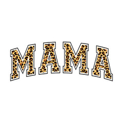 Mama leopard arched svg cut file. Isolated vector illustration.