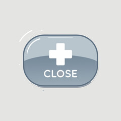 Obraz premium Glossy rounded button with white plus symbol and text.