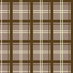 Abstract brown and begie seamless plaid backdrop, bedding, curtains, tabilecloths, wallpaper with textile print design. creative art deco